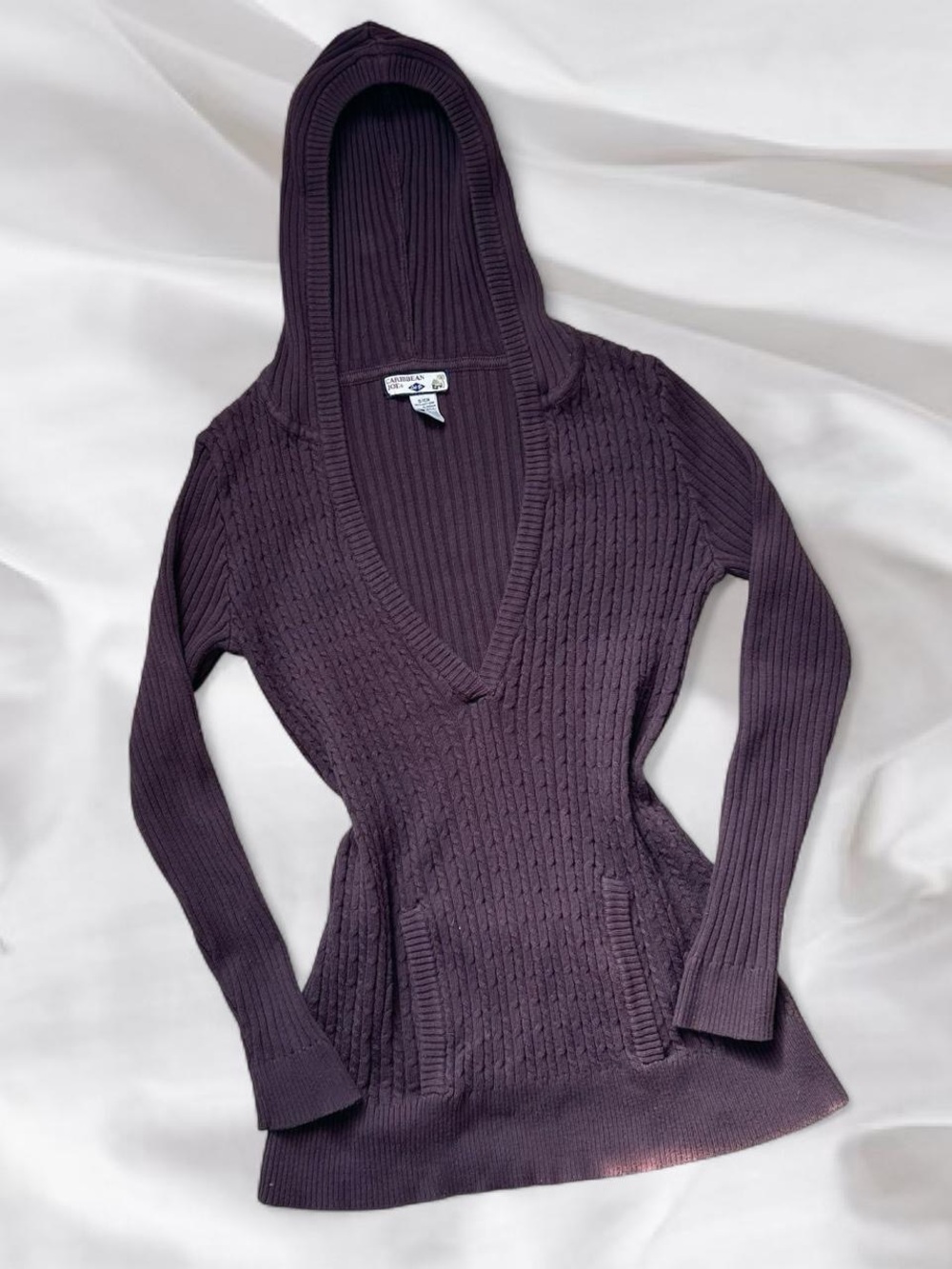Y2K Preppy Brown Cable Knit Hoodie